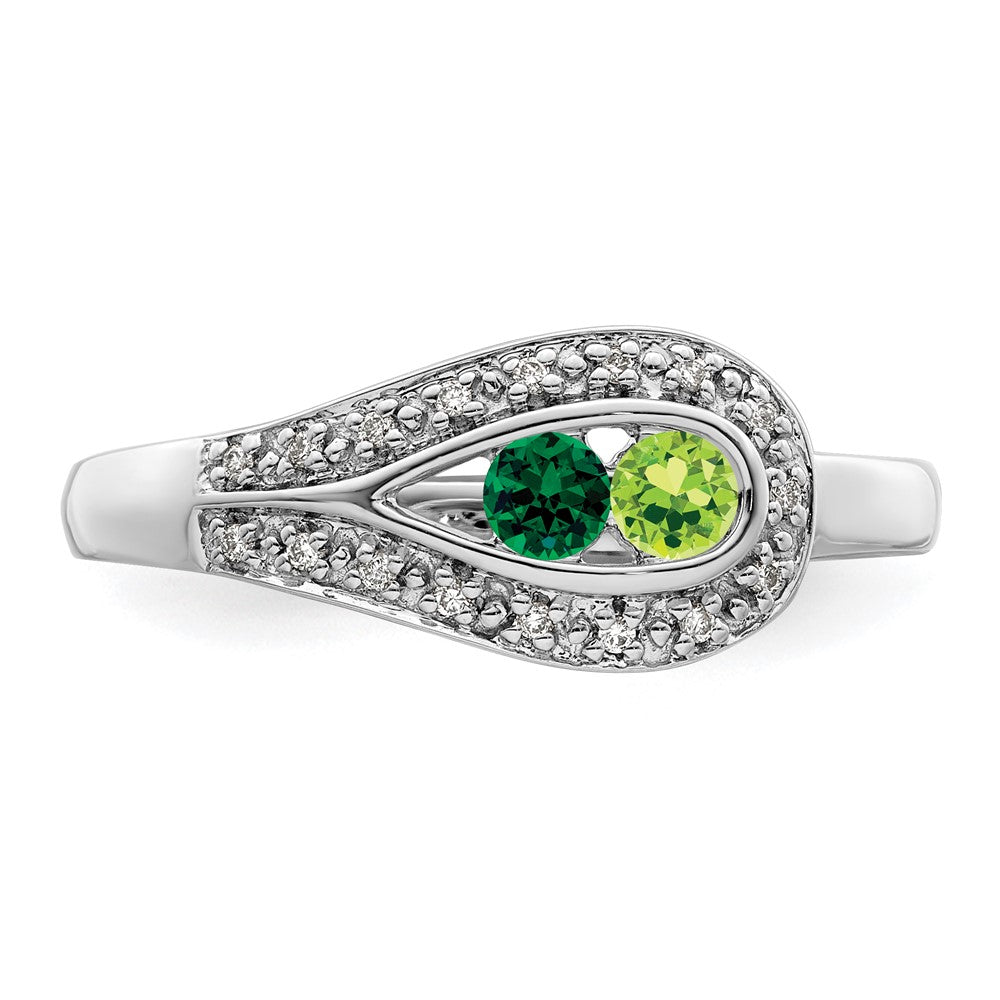 14K White Gold Family Jewelry Diamond Semi-Set Ring - 44