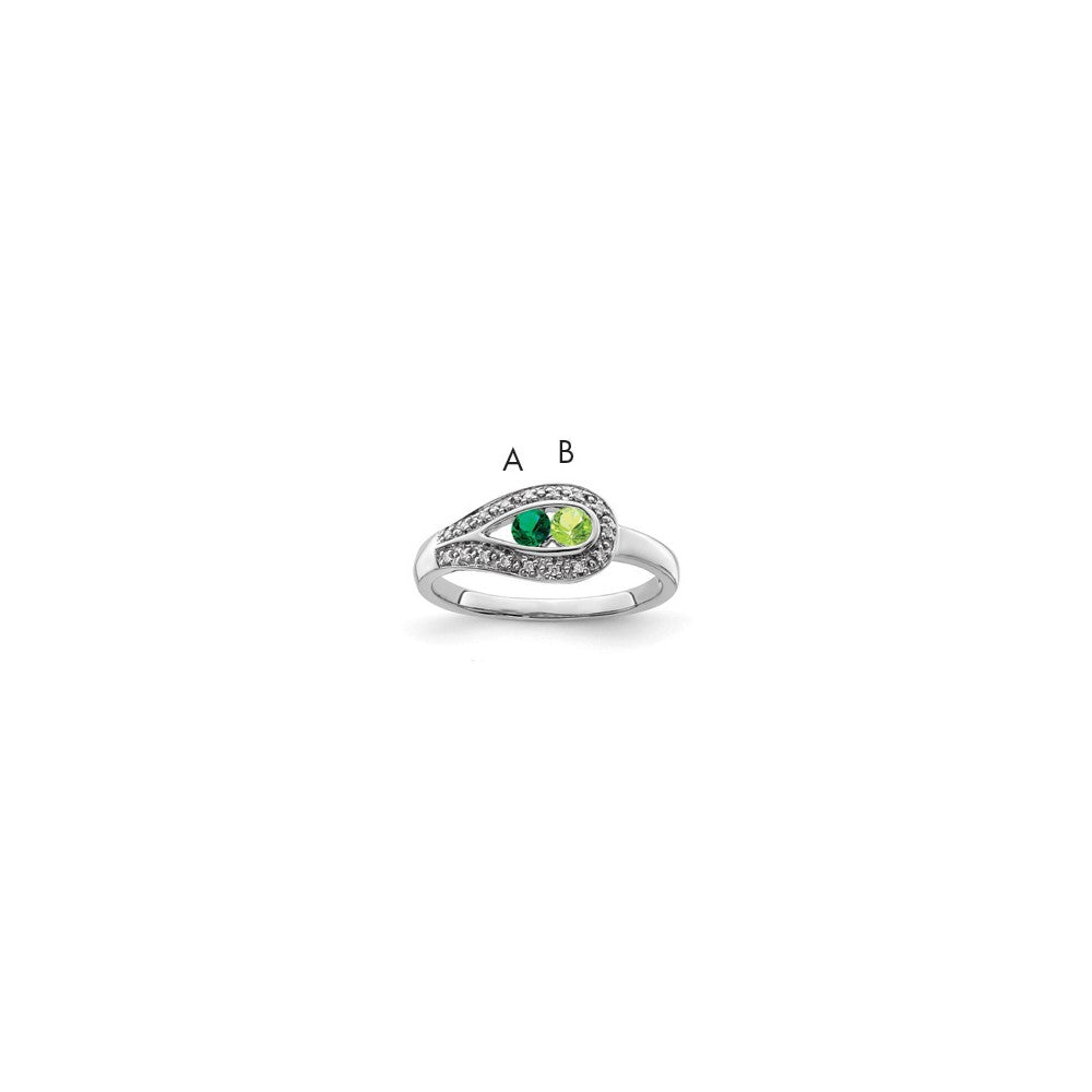 14K White Gold Family Jewelry Diamond Semi-Set Ring - 44