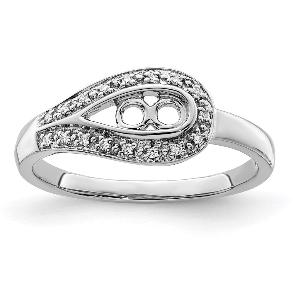 14K White Gold Family Jewelry Diamond Semi-Set Ring - 44