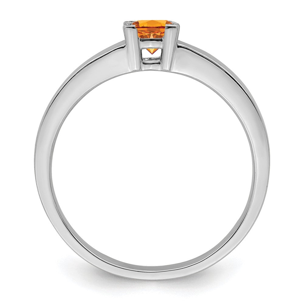 14K White Gold Family Jewelry Genuine Stone & Diamond Set Ring - 16