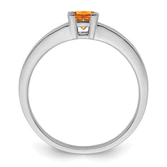 14K White Gold Family Jewelry Genuine Stone & Diamond Set Ring - 16