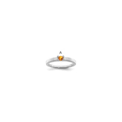 14K White Gold Family Jewelry Genuine Stone & Diamond Set Ring - 16