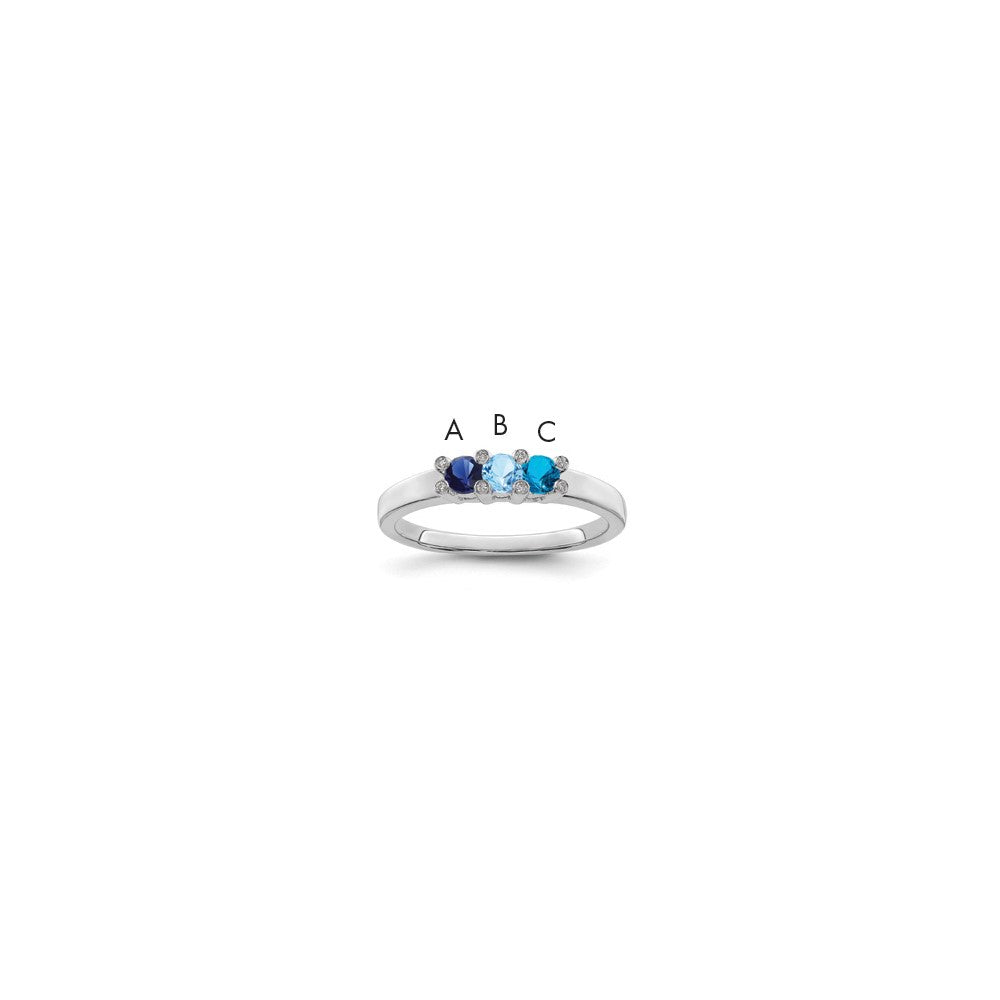 14K White Gold Family Jewelry Diamond Semi-Set Ring - 47