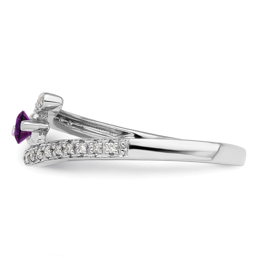 14K White Gold Family Jewelry Genuine Stone & Diamond Set Ring - 39