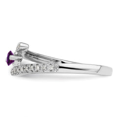 14K White Gold Family Jewelry Genuine Stone & Diamond Set Ring - 39