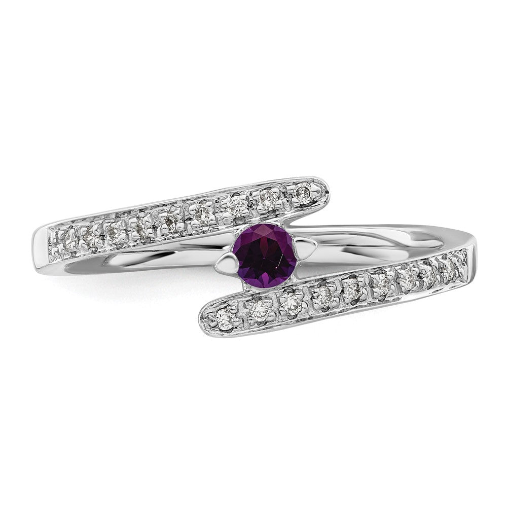 14K White Gold Family Jewelry Genuine Stone & Diamond Set Ring - 39