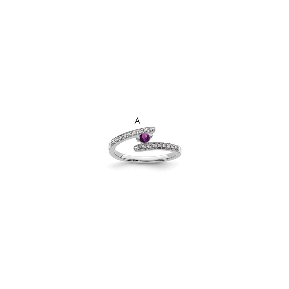 14K White Gold Family Jewelry Genuine Stone & Diamond Set Ring - 39