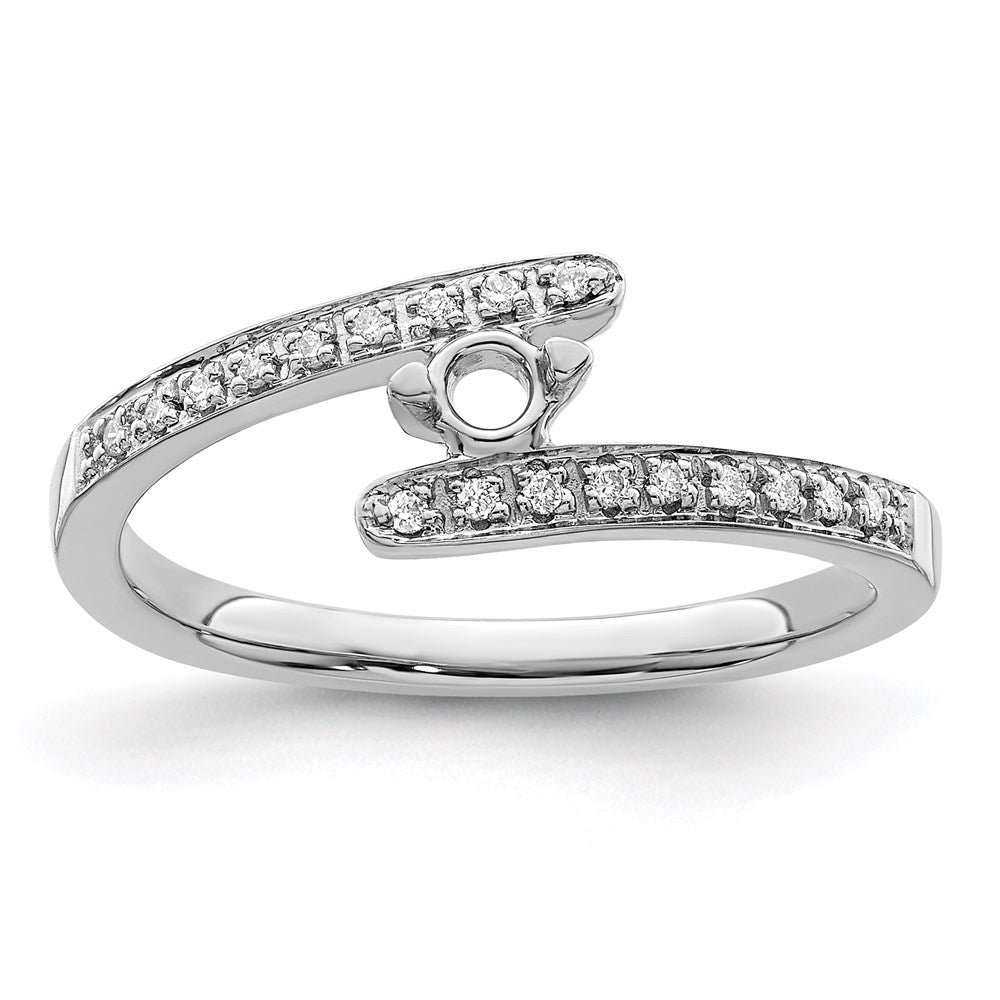 14K White Gold Family Jewelry Genuine Stone & Diamond Set Ring - 39