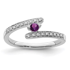 14K White Gold Family Jewelry Genuine Stone & Diamond Set Ring - 39