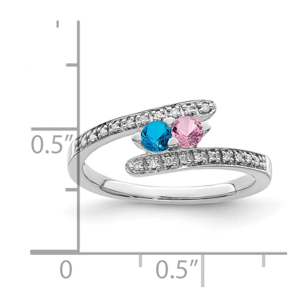 14K White Gold Family Jewelry Diamond Semi-Set Ring - 27