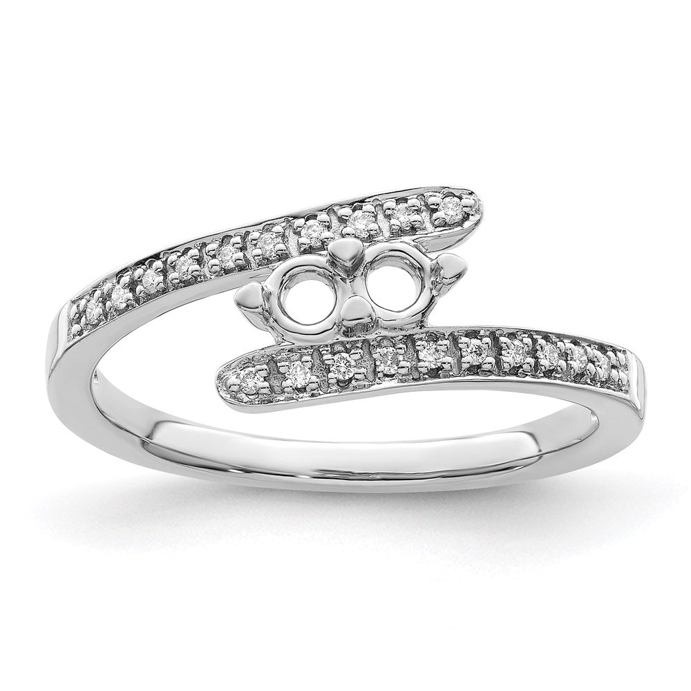 14K White Gold Family Jewelry Diamond Semi-Set Ring - 27