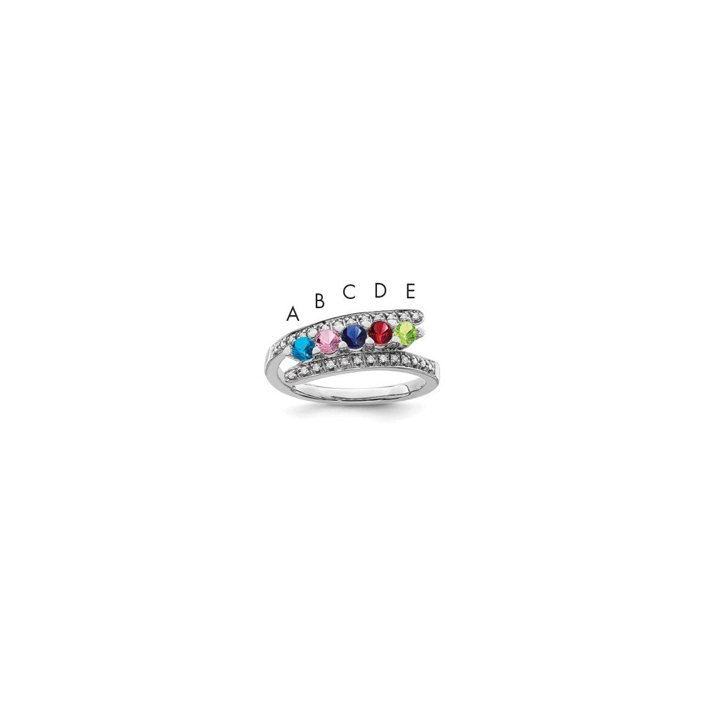 14K White Gold Family Jewelry Diamond Semi-Set Ring - 37