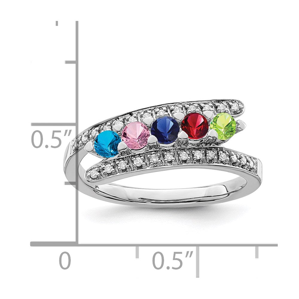 14K White Gold Family Jewelry Diamond Semi-Set Ring - 37