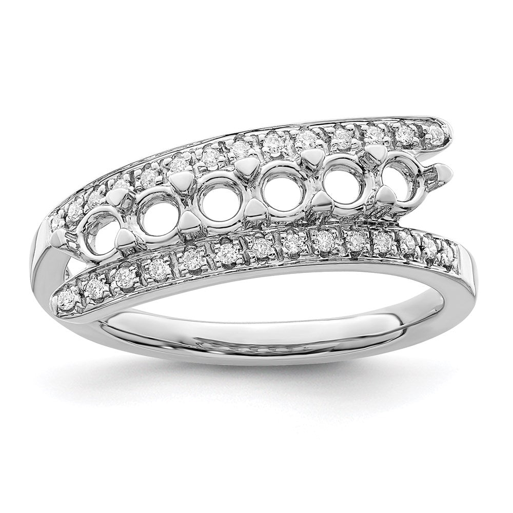 14K White Gold Family Jewelry Genuine Stone & Diamond Set Ring - 41