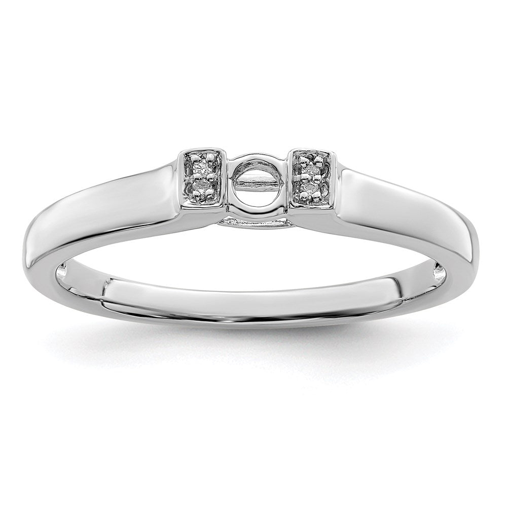 14K White Gold Family Jewelry Genuine Stone & Diamond Set Ring - 5