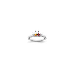 14K White Gold Family Jewelry Genuine Stone & Diamond Set Ring - 30
