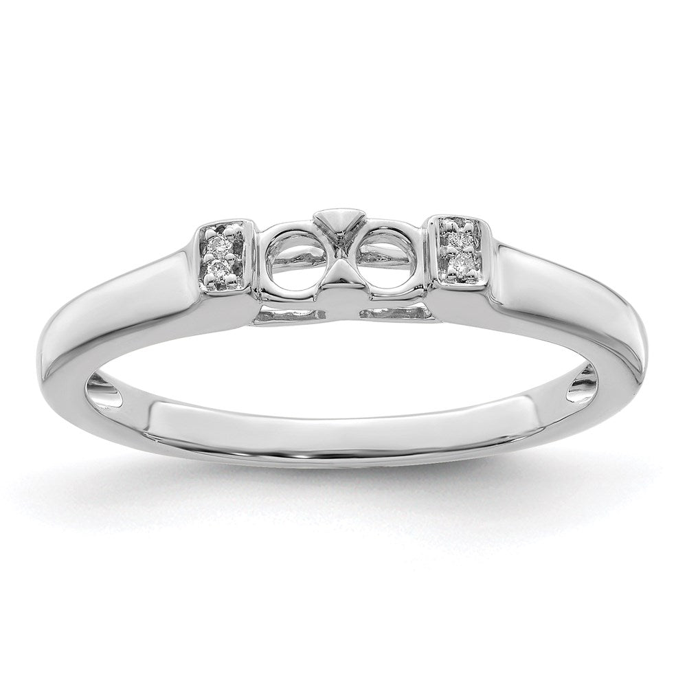 14K White Gold Family Jewelry Genuine Stone & Diamond Set Ring - 30