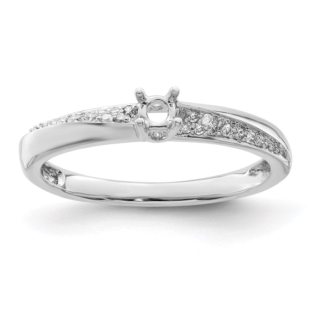 14K White Gold Family Jewelry Synthetic Stone & Diamond Set Ring - 44