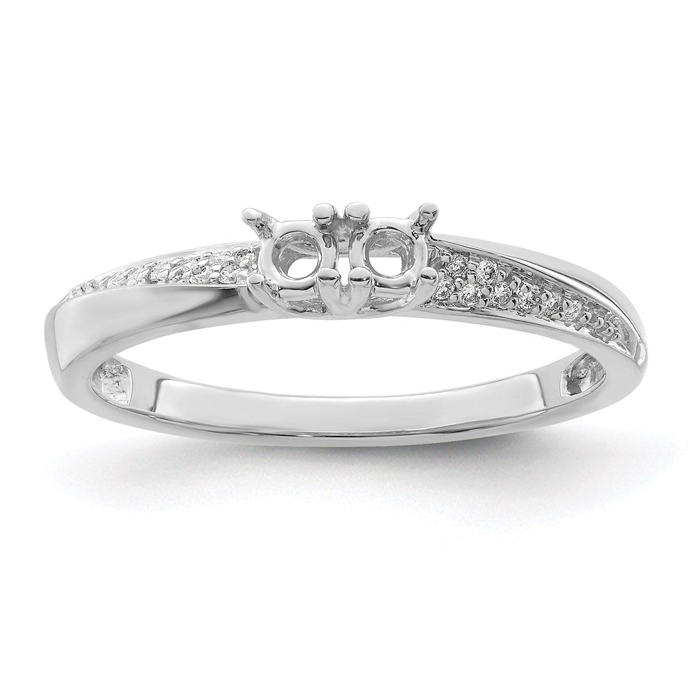 14K White Gold Family Jewelry Diamond Semi-Set Ring - 29