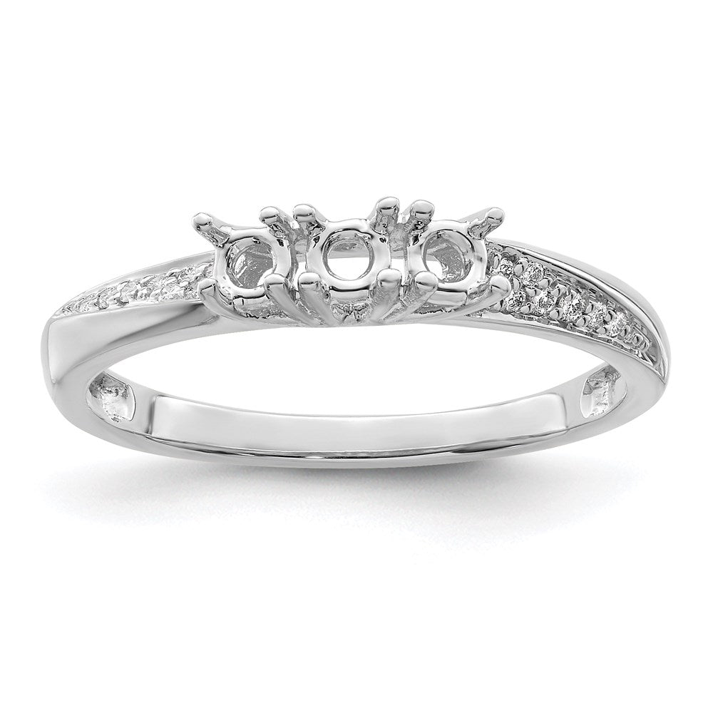 14K White Gold Family Jewelry Synthetic Stone & Diamond Set Ring - 45