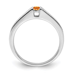 14K White Gold Family Jewelry Genuine Stone & Diamond Set Ring - 33