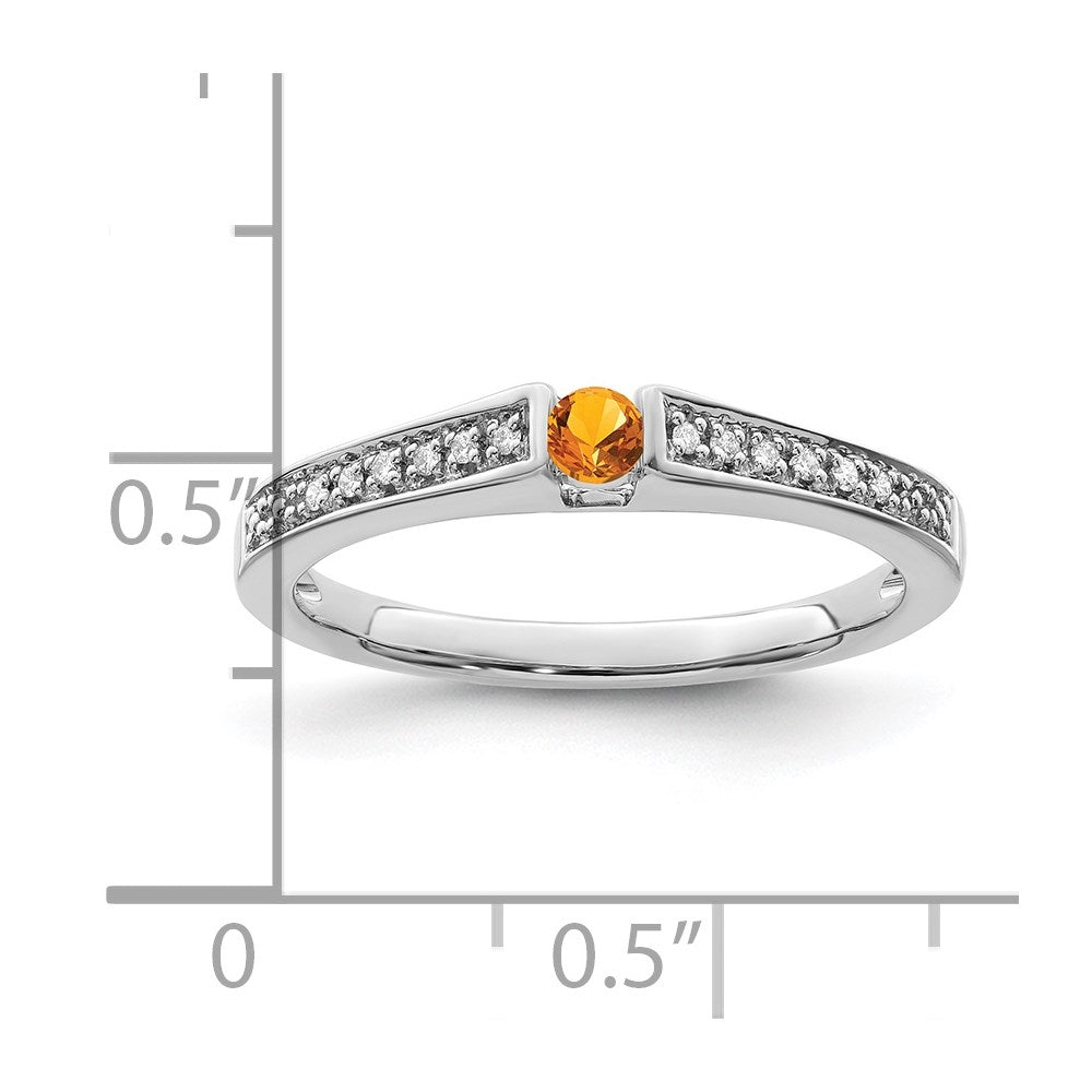 14K White Gold Family Jewelry Genuine Stone & Diamond Set Ring - 33