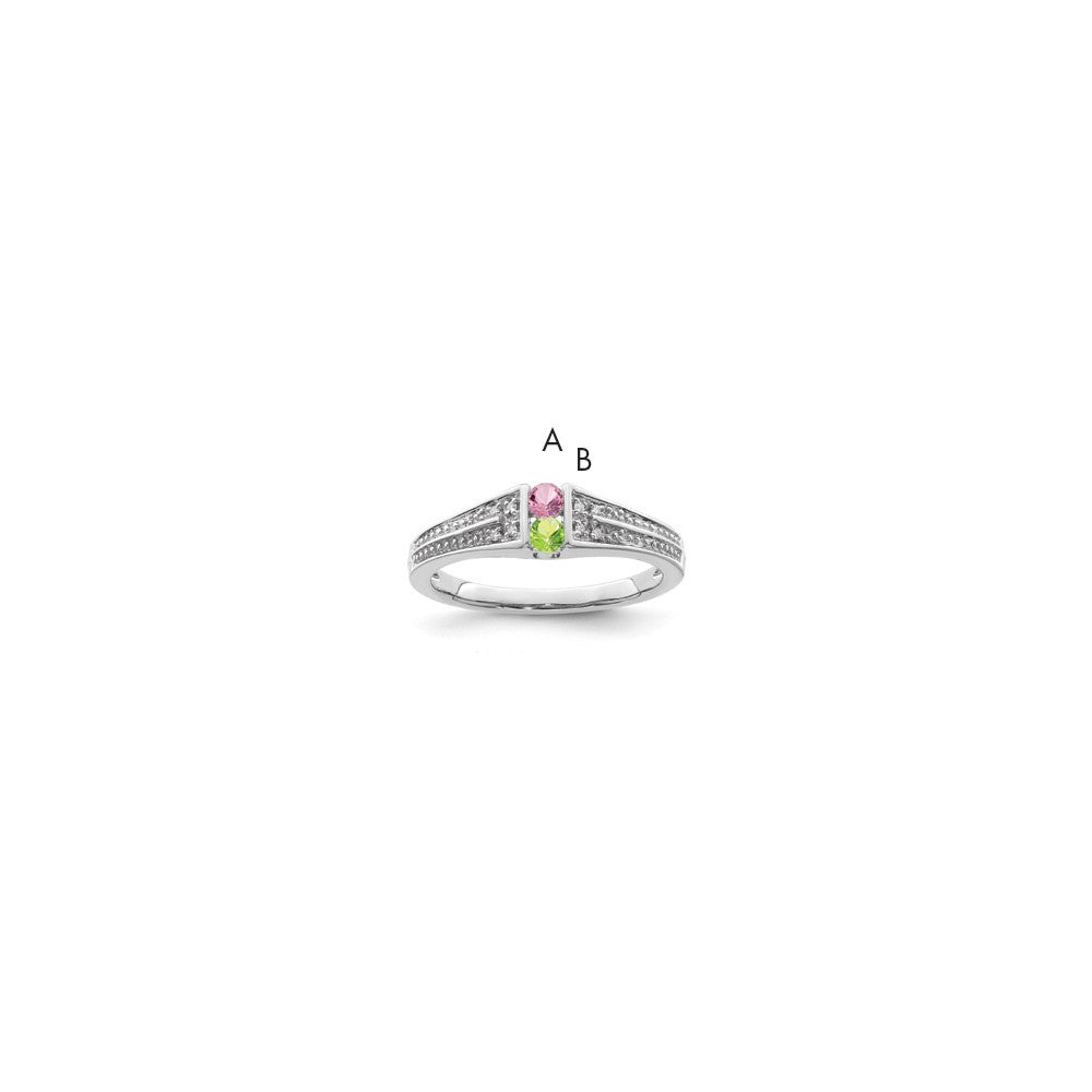 14K White Gold Family Jewelry Diamond Semi-Set Ring - 31
