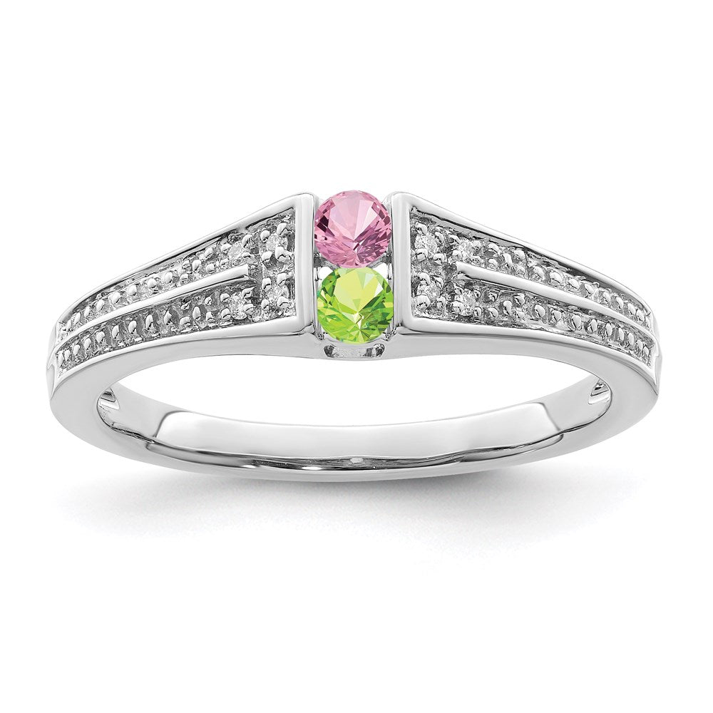14K White Gold Family Jewelry Diamond Semi-Set Ring - 31