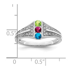 14K White Gold Family Jewelry Diamond Semi-Set Ring - 40