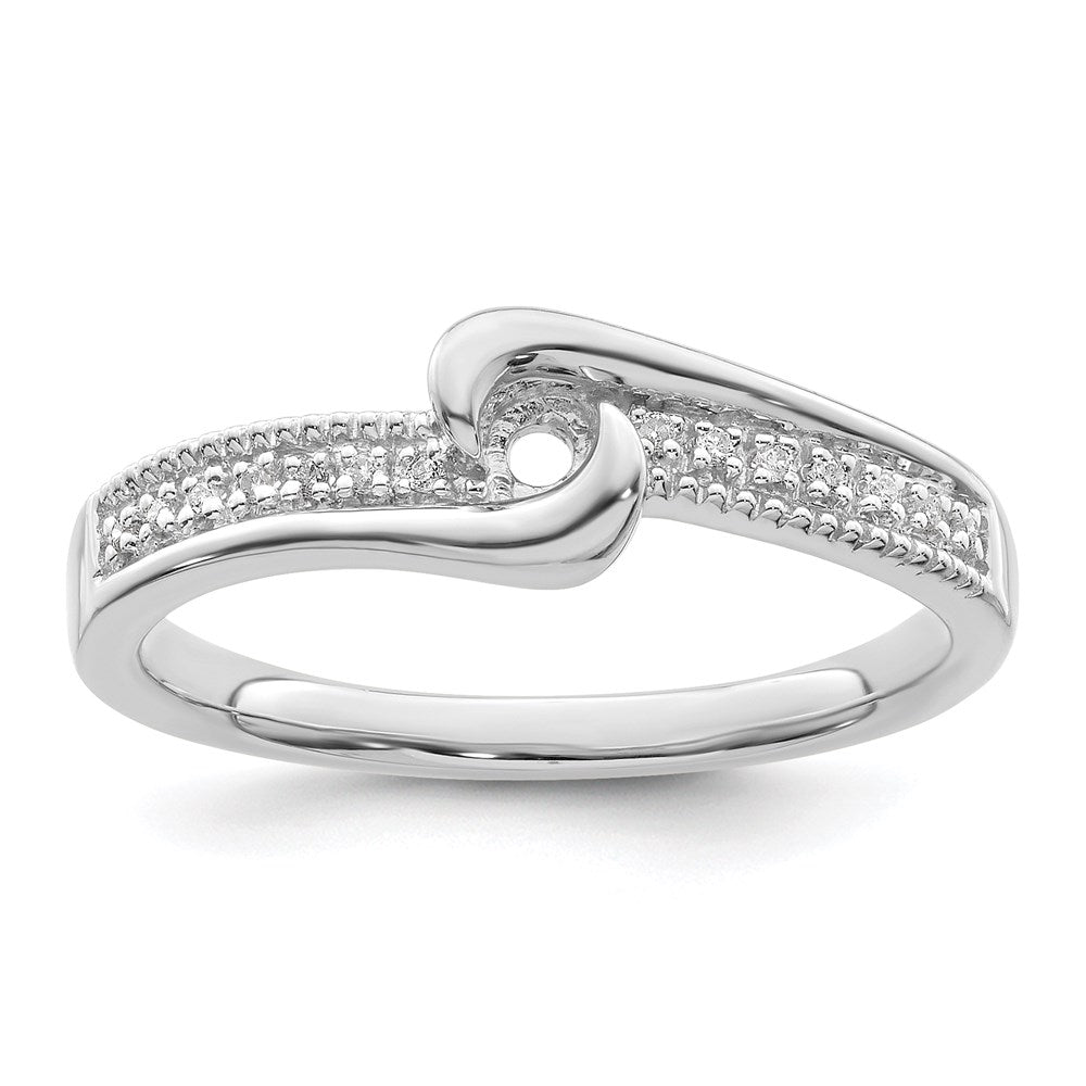 14K White Gold Family Jewelry Synthetic Stone & Diamond Set Ring - 34