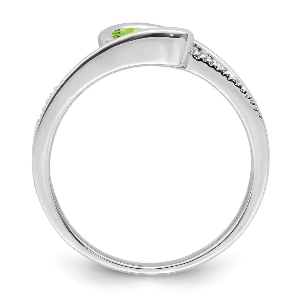 14K White Gold Family Jewelry Synthetic Stone & Diamond Set Ring - 46