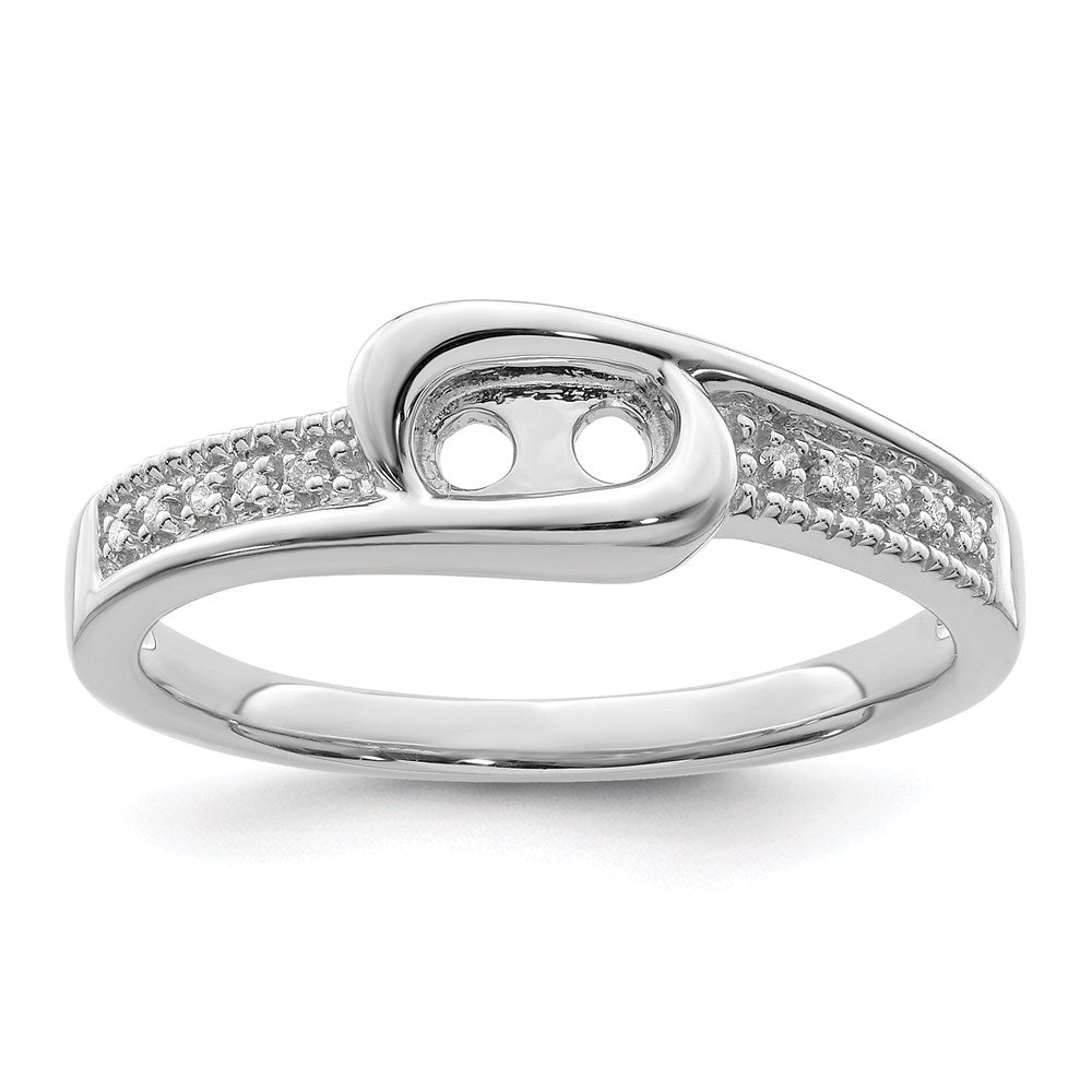 14K White Gold Family Jewelry Synthetic Stone & Diamond Set Ring - 46