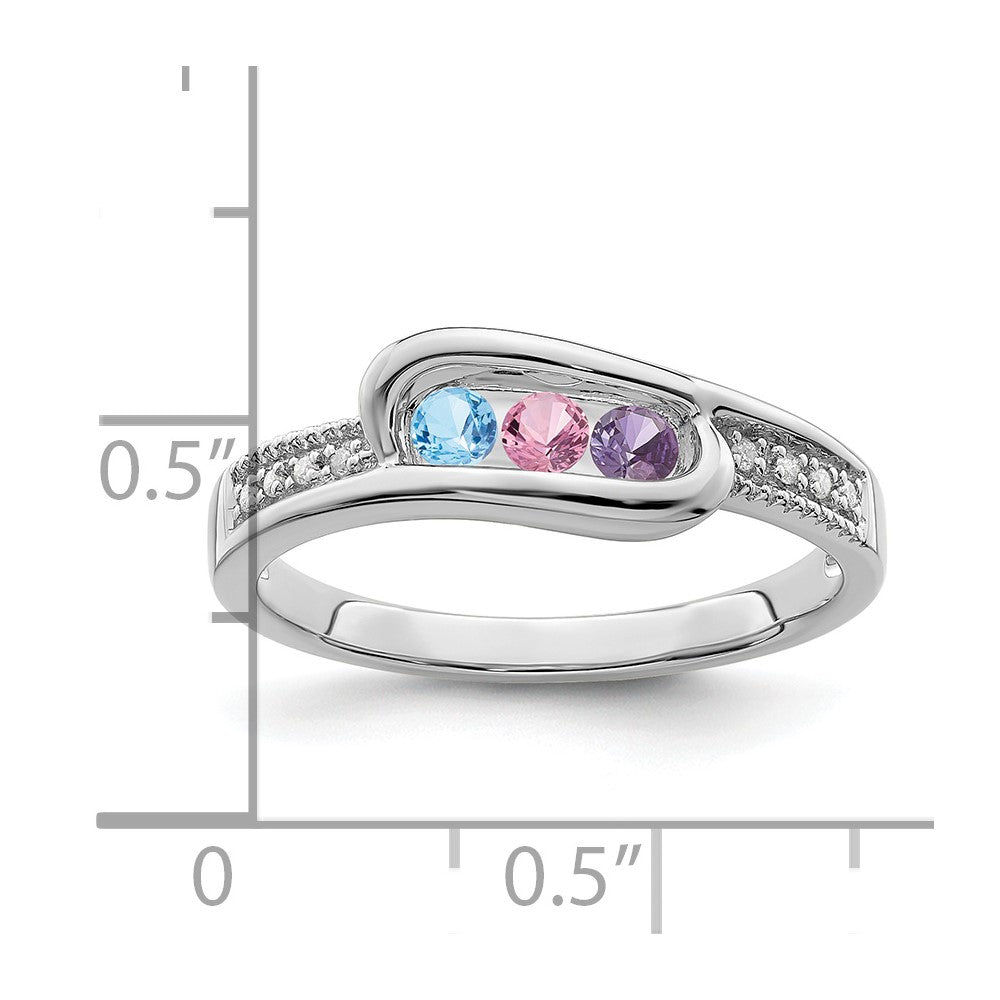 14K White Gold Family Jewelry Diamond Semi-Set Ring - 32