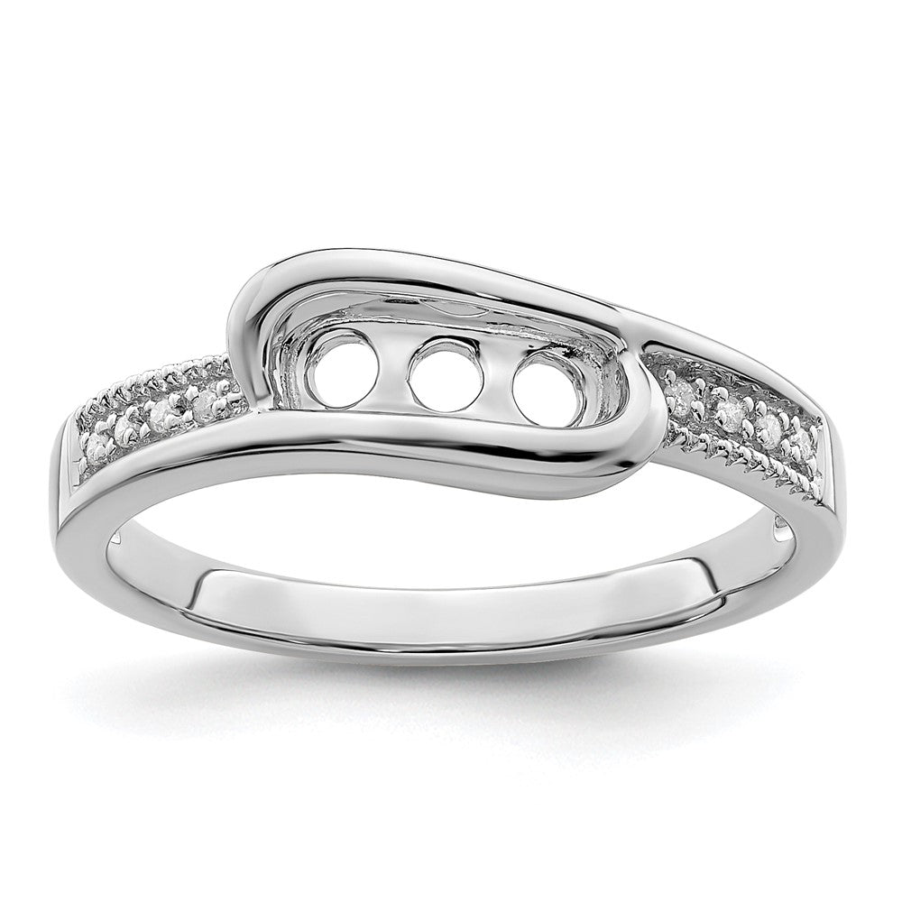 14K White Gold Family Jewelry Diamond Semi-Set Ring - 32