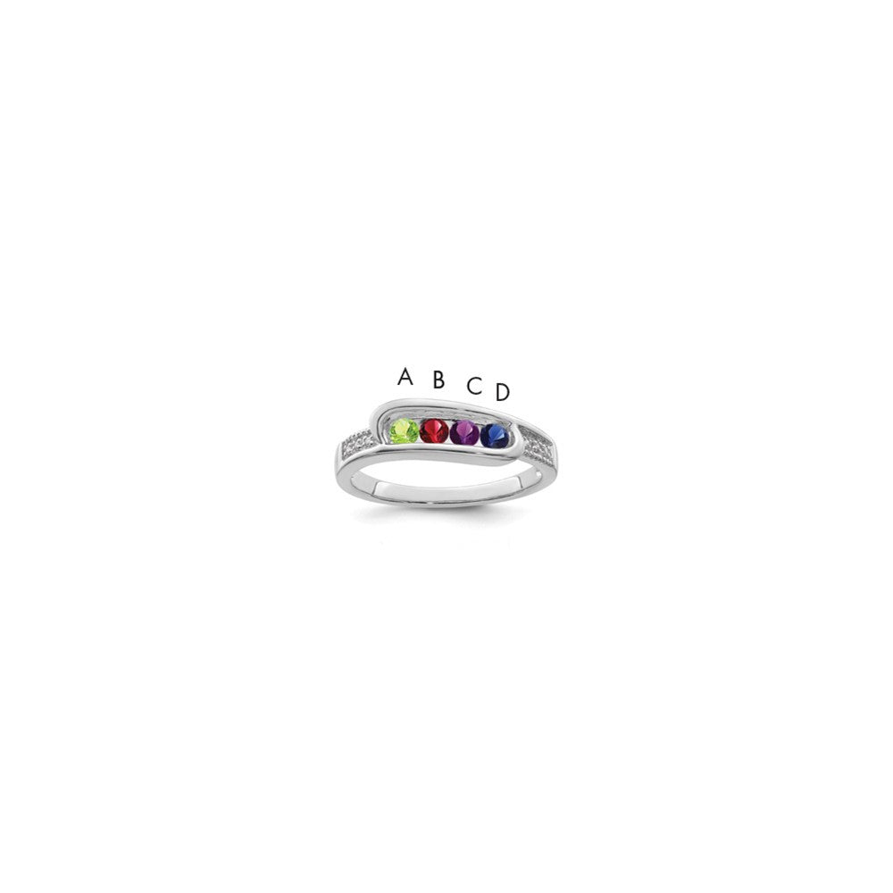 14K White Gold Family Jewelry Diamond Semi-Set Ring - 42
