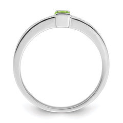 14K White Gold Family Jewelry Synthetic Stone & Diamond Set Ring - 35