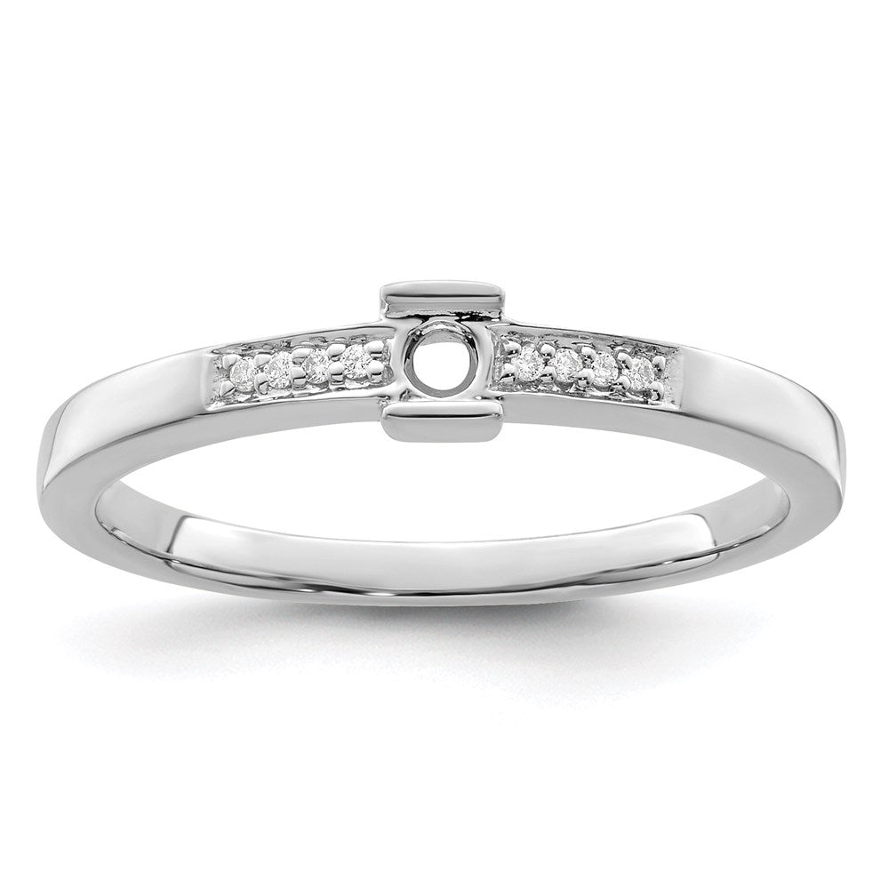 14K White Gold Family Jewelry Synthetic Stone & Diamond Set Ring - 35