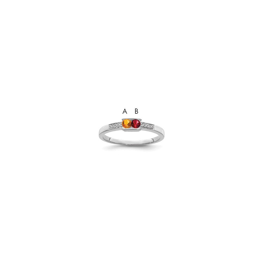 14K White Gold Family Jewelry Diamond Semi-Set Ring - 43