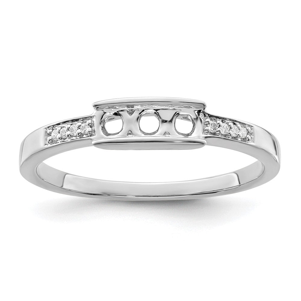 14K White Gold Family Jewelry Genuine Stone & Diamond Set Ring - 13