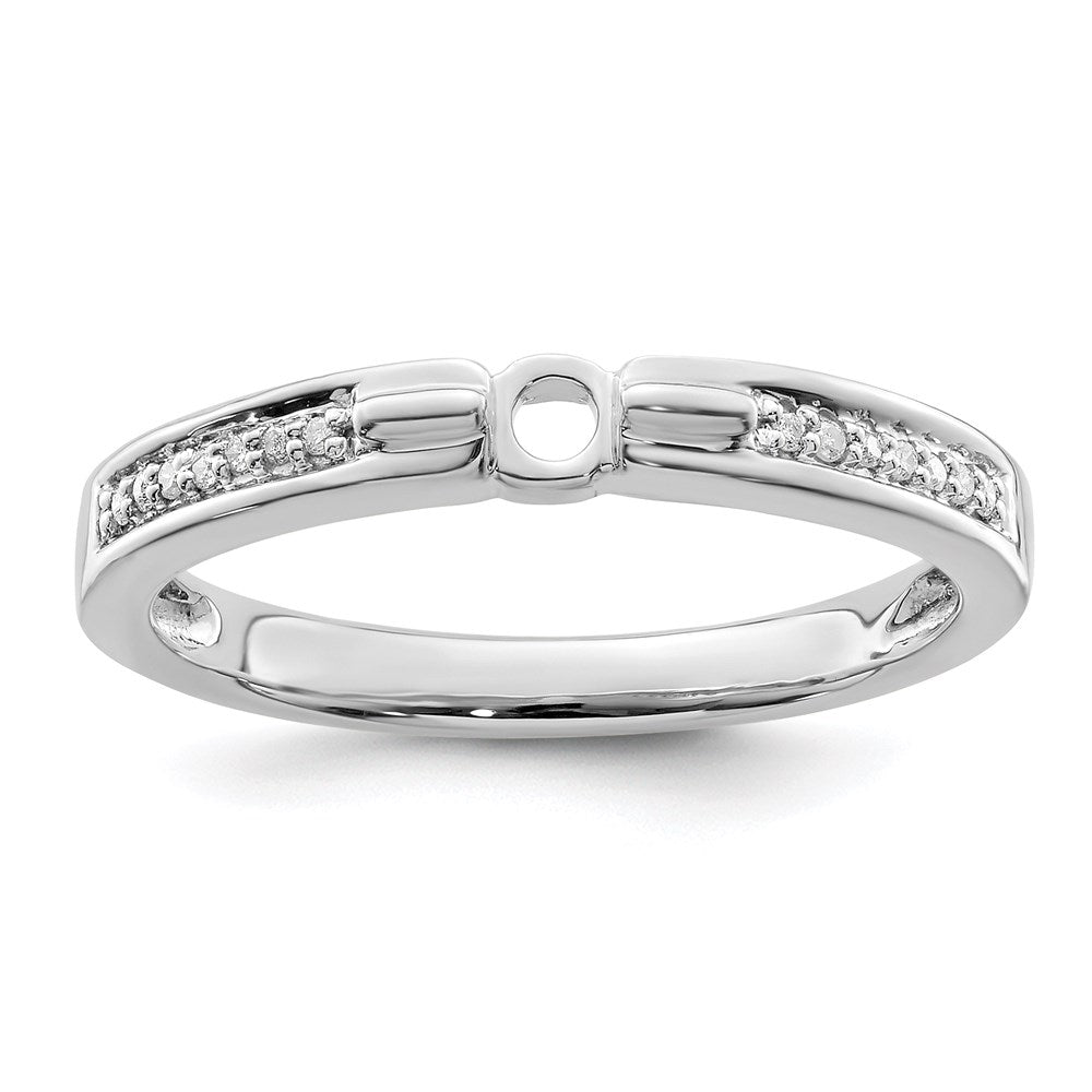 14K White Gold Family Jewelry Synthetic Stone & Diamond Set Ring - 48
