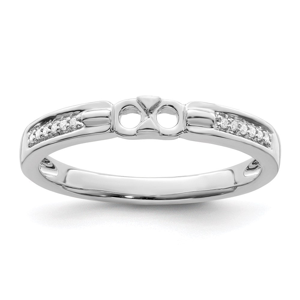 14K White Gold Family Jewelry Synthetic Stone & Diamond Set Ring - 37