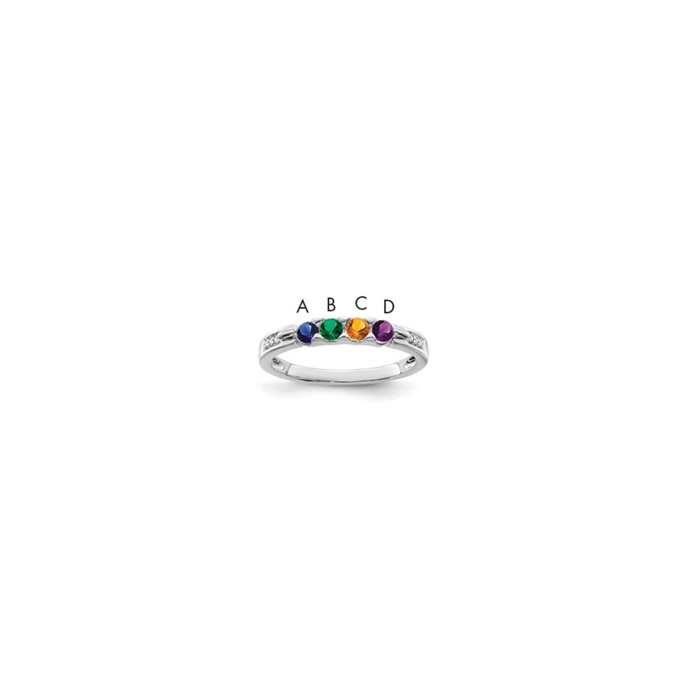 14K White gold Family Jewelry Diamond Semi-Set Ring