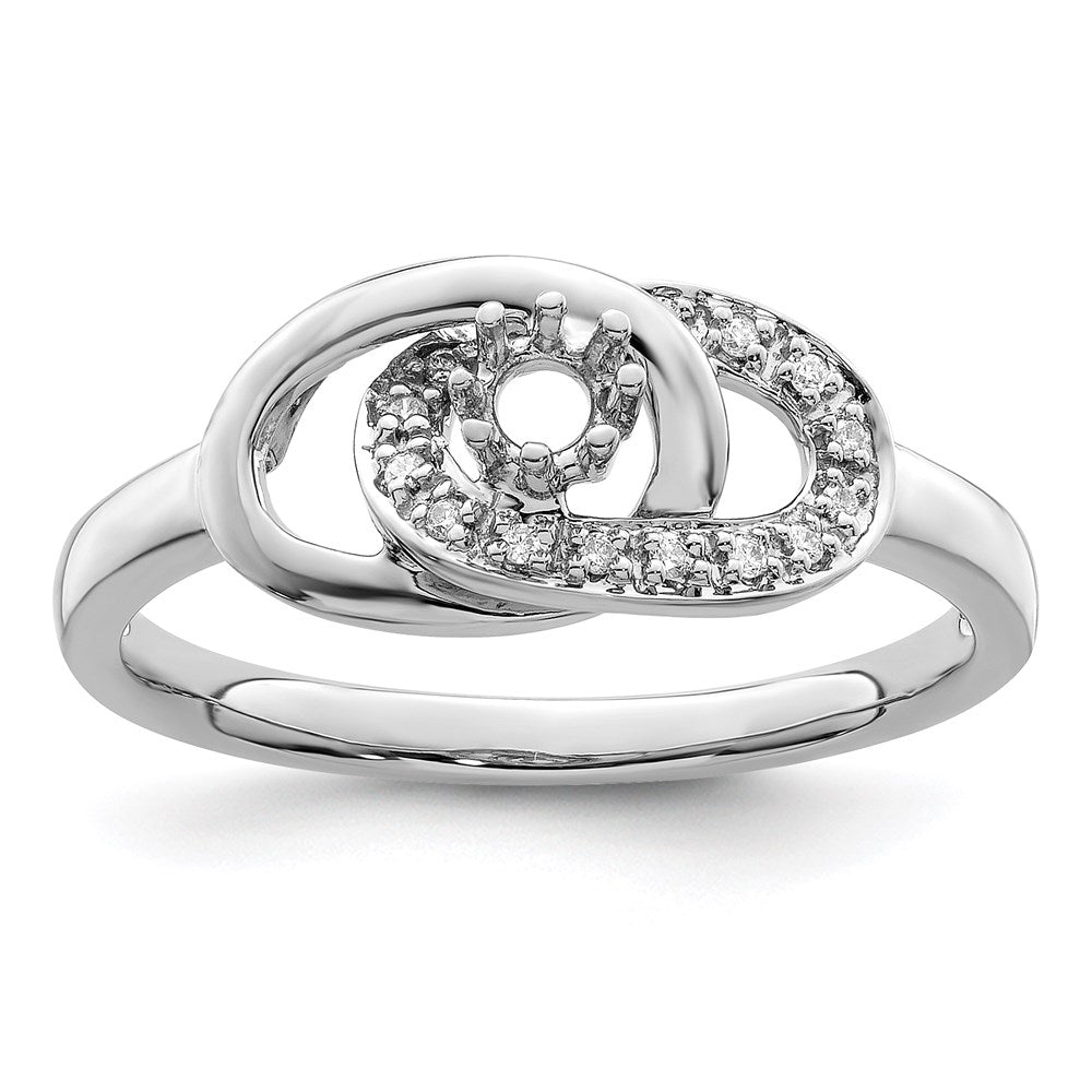14K White Gold Family Jewelry Diamond Semi-Set Ring - 46