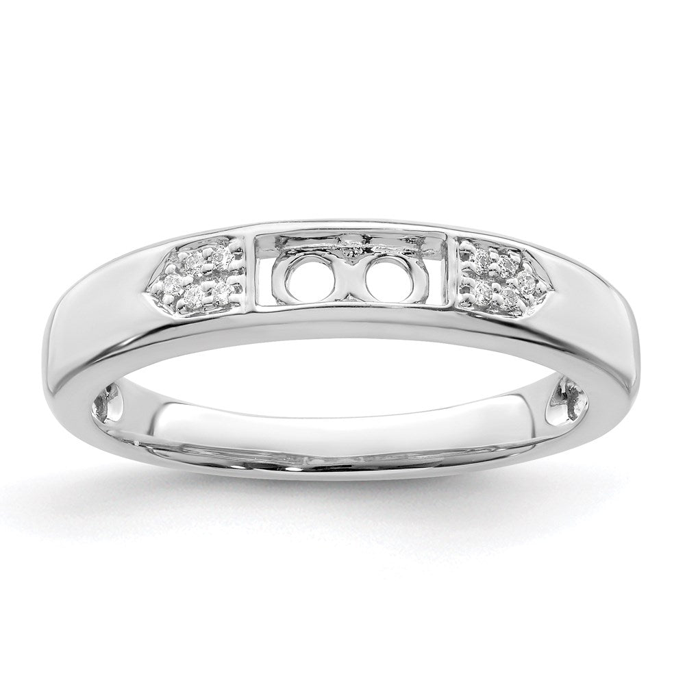 14K White Gold Family Jewelry Genuine Stone & Diamond Set Ring - 48