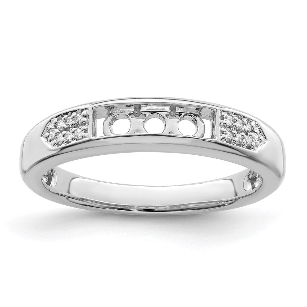 14K White Gold Family Jewelry Diamond Semi-Set Ring - 50