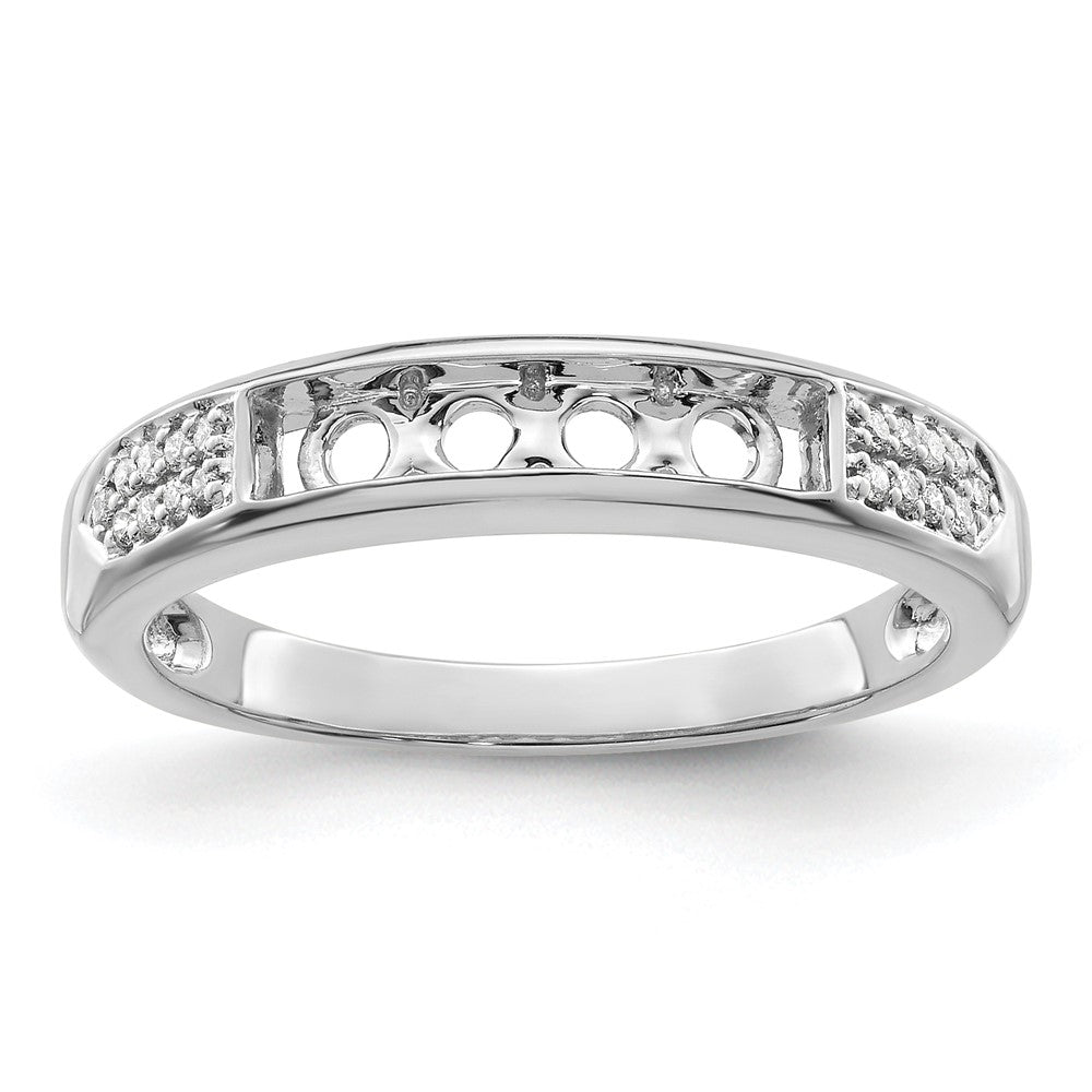 14K White Gold Family Jewelry Genuine Stone & Diamond Set Ring - 24