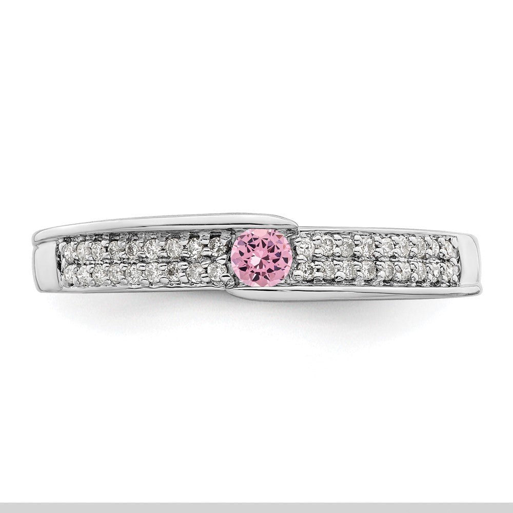 14K White Gold Family Jewelry Diamond Semi-Set Ring - 8