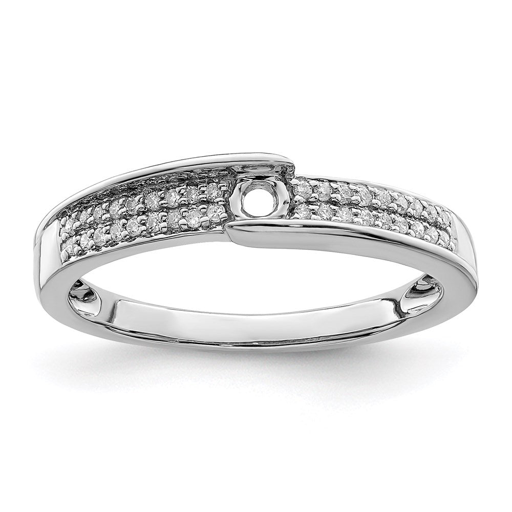 14K White Gold Family Jewelry Diamond Semi-Set Ring - 8