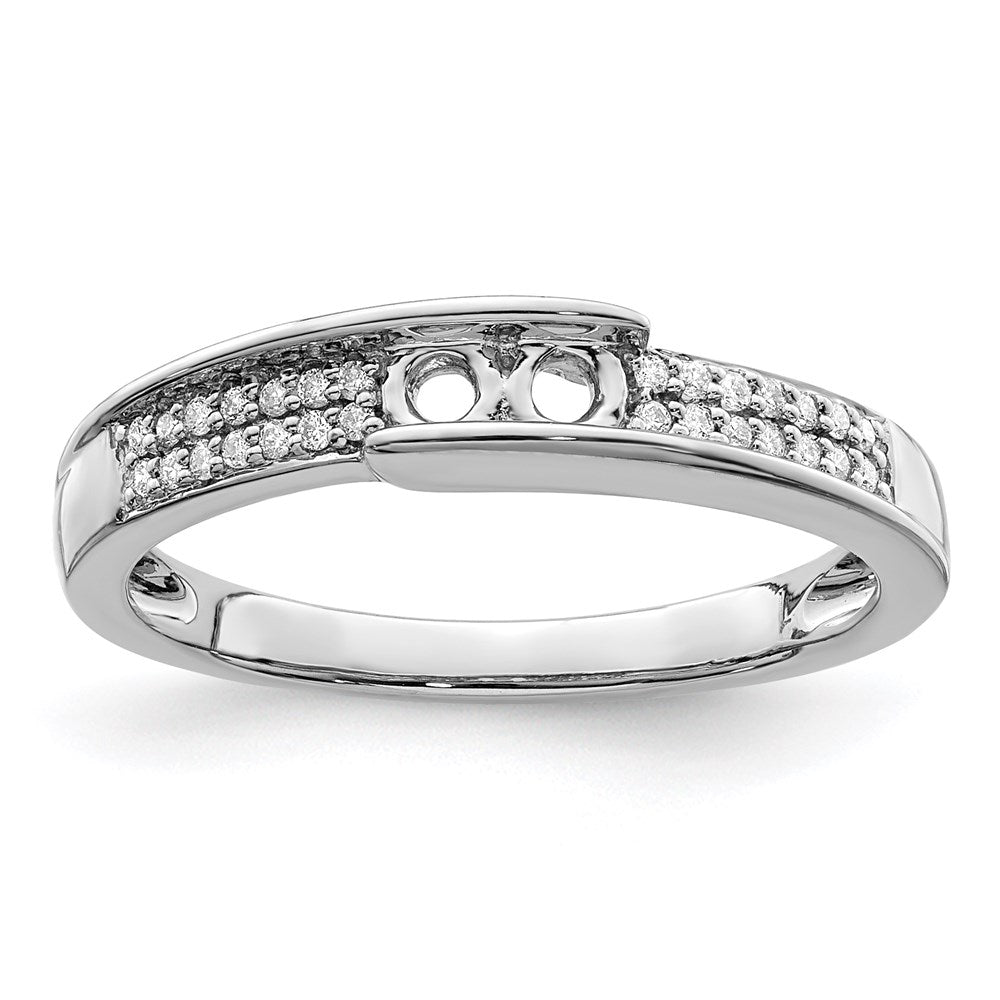 14K White Gold Family Jewelry Genuine Stone & Diamond Set Ring - 49