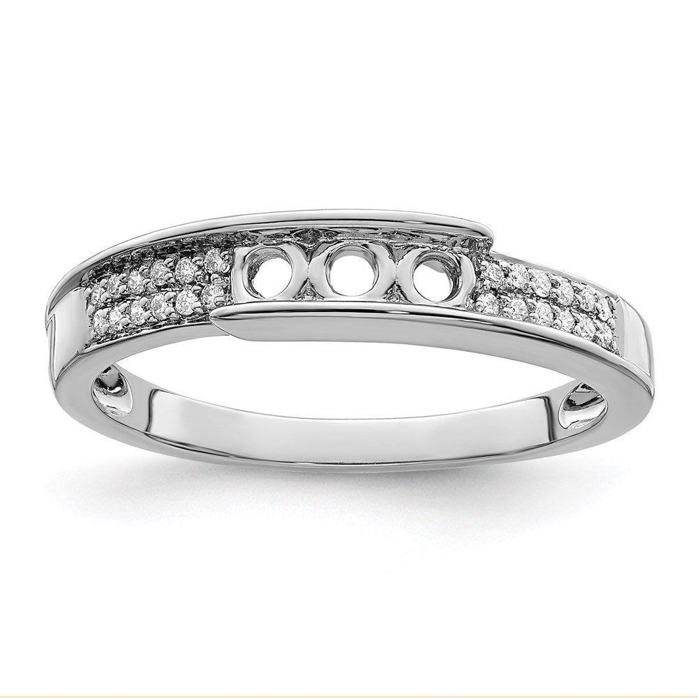 14K White Gold Family Jewelry Diamond Semi-Set Ring - 35